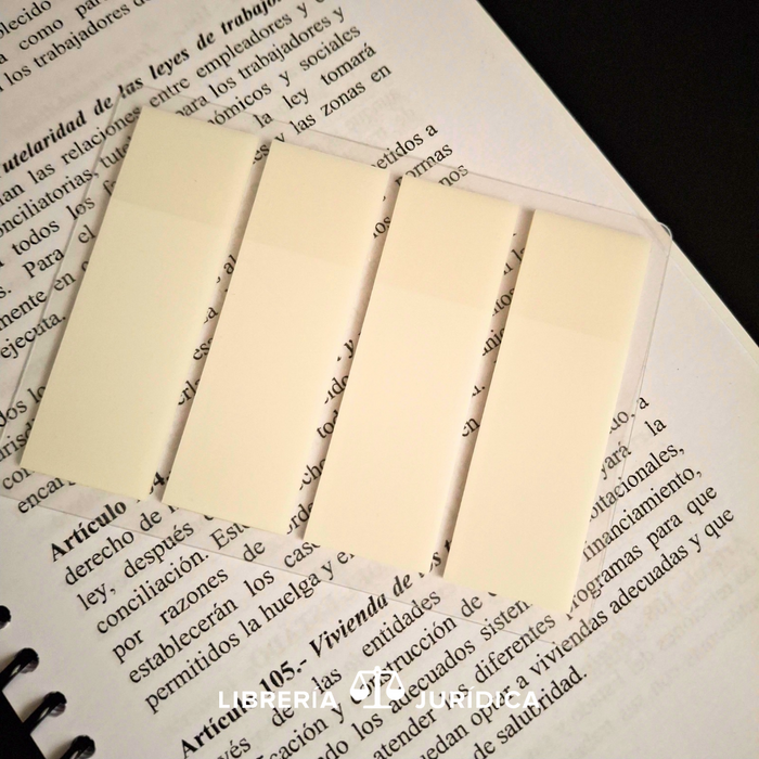Notas Adhesivas Semitransparentes 104 hojas. Color blanco