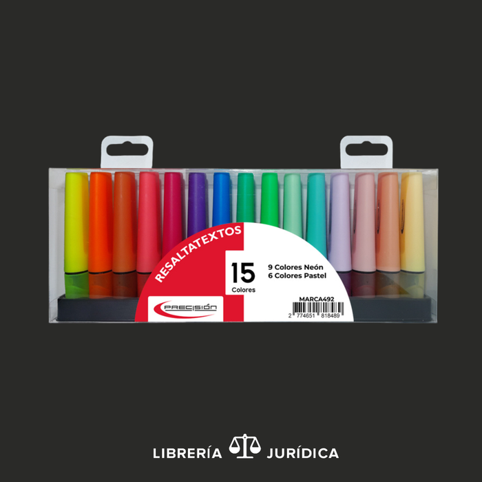 Set de 15  Resaltadores Neón y Pastel