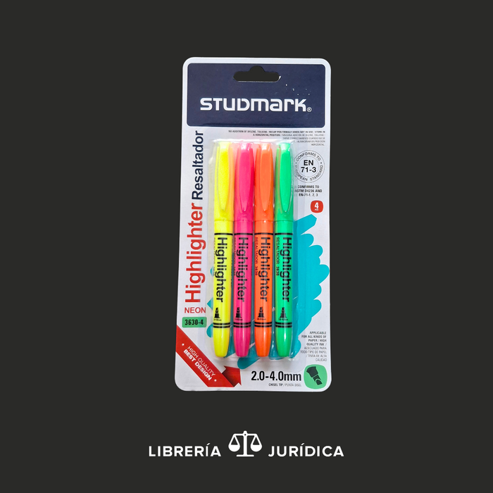 Set de 4 Resaltadores Neón STUDMARK