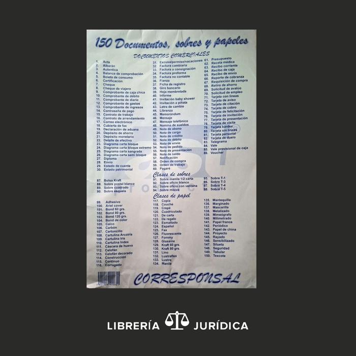 Corresponsal 150 documentos