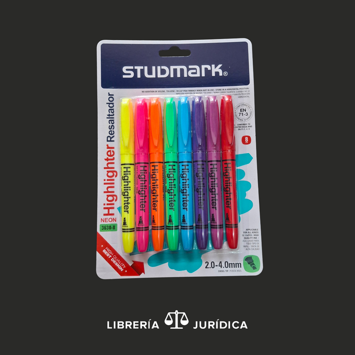 Set de 8 Resaltadores Neón STUDMARK