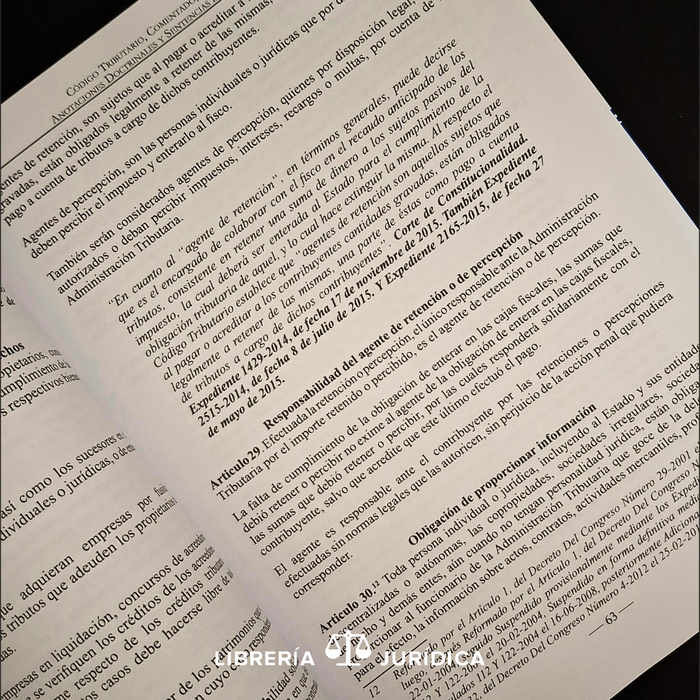 Código Tributario, Concordado Comentado y Notas de Jurisprudencia de la CC, y Corte Suprema de Justicia, Exposición de Motivos.