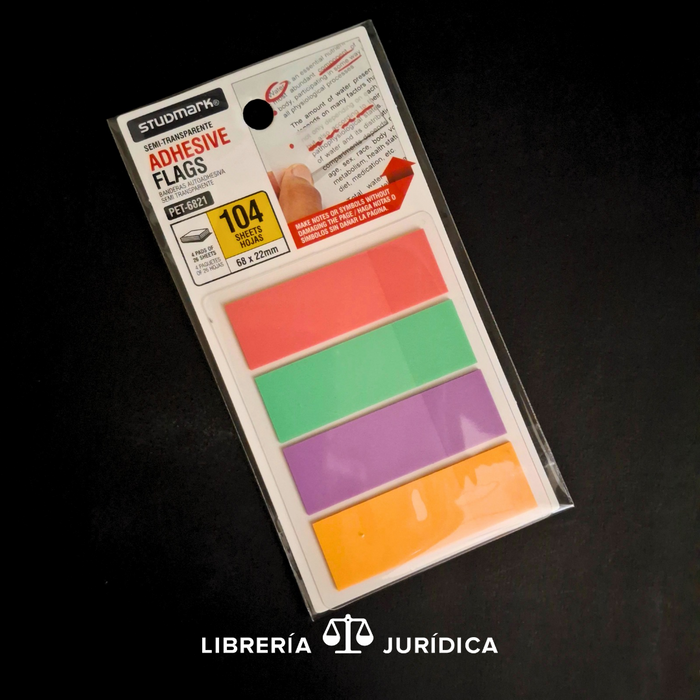 Notas Adhesivas Semitransparentes 104 hojas. Colores pastel