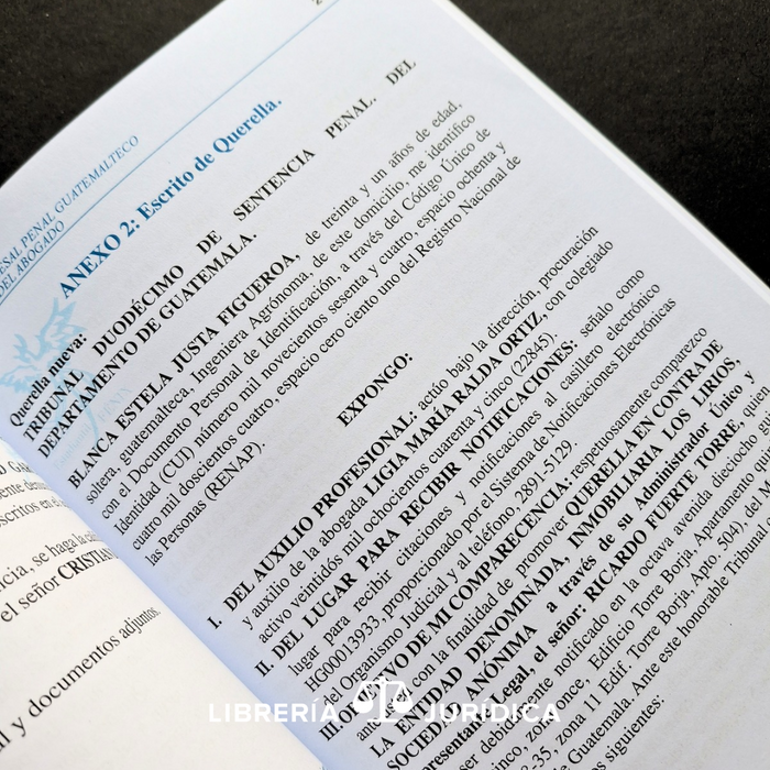 Derecho Procesal Penal Guatemalteco: La Práctica del Abogado